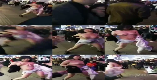 商业街现女孩不雅行为，群众围观-截图2